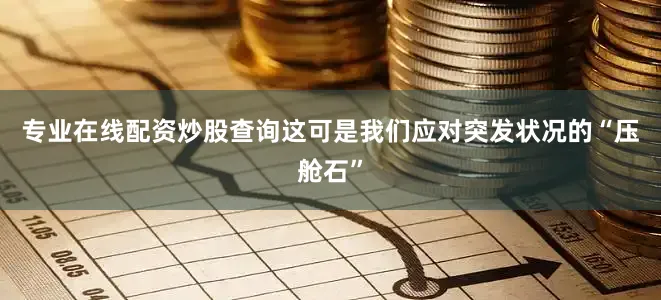 专业在线配资炒股查询这可是我们应对突发状况的“压舱石”